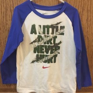 Nike size 6 boys 3/4 length baseball tee
